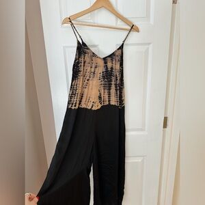 Lacausa Santi Jumpsuit in Brown/Black Tie Dye